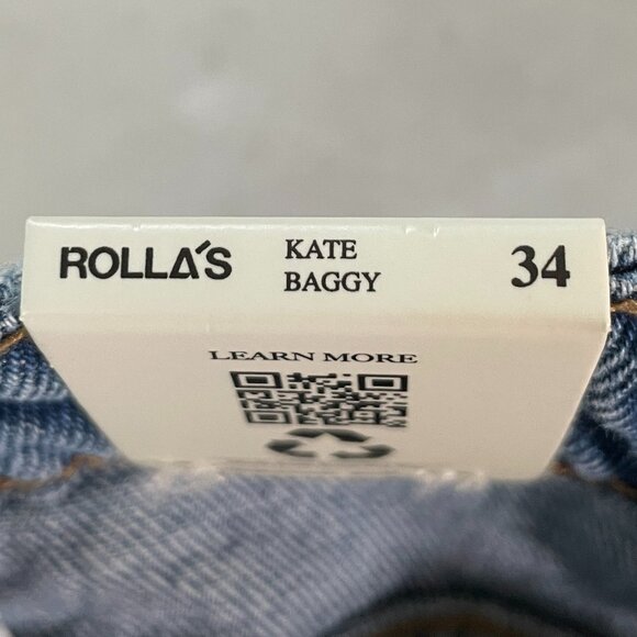 NWT ROLLA'S Kate Baggy 90s Blue Jean Womens 34 Vintage Blue Anthro FP - Picture 7 of 13